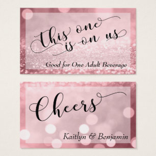 Rose Gold Glitzer Bokeh Typografie Trinkschein 2