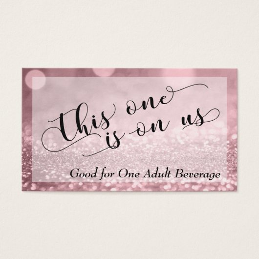 Rose Gold Glitzer Bokeh Typografie Trinkschein 2 (Vorderseite)