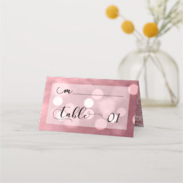 Rose Gold Glitzer Bokeh & Typografie v2 Platzkarte