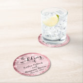 Rose Gold Glitzer Bokeh & Typografy Souvenir Runder Pappuntersetzer (Vor Ort)