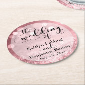 Rose Gold Glitzer Bokeh & Typografy Souvenir Runder Pappuntersetzer (Angewinkelt)