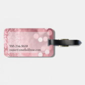 Rose Gold Glitzer Bokeh und Typografie Gepäckanhänger (Rückseite horizontal)