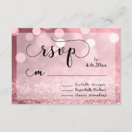 Rose Gold Glitzer Bokeh und Typografie UAWG RSVP Karte