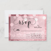 Rose Gold Glitzer Bokeh und Typografie UAWG RSVP Karte (Vorderseite)