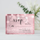 Rose Gold Glitzer Bokeh und Typografie UAWG RSVP Karte (Stehend Vorderseite)