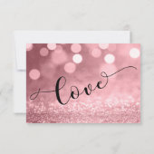 Rose Gold Glitzer Bokeh und Typografie UAWG RSVP Karte (Rückseite)