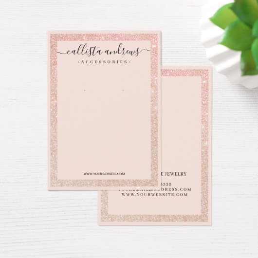 Rose Gold Glitzer Border Curring Ohrring Display (Schreibtisch)