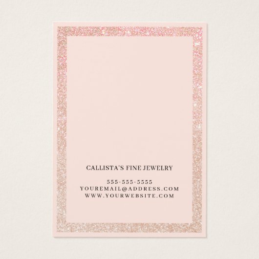 Rose Gold Glitzer Border Curring Ohrring Display (Rückseite)