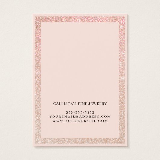 Rose Gold Glitzer Border Curry Necklace Display (Rückseite)