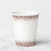 Rose Gold Glitzer Border Names Engagement Partei Pappbecher (Rückseite)