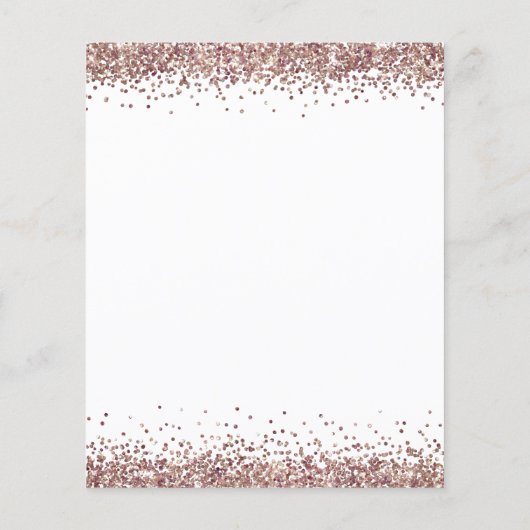 Rose Gold Glitzer Borders 2024 Grad Einladung (Rückseite)