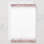 Rose Gold Glitzer Borders Verlobung Einladung (Rückseite)
