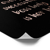 Rose Gold Glitzer Boss Lady Motivierend Zitat Poster (Ecke)