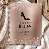 Rose Gold Glitzer Boss Lady Stiletto Logo Planer
