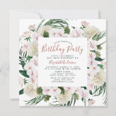 Rose Gold Glitzer Bouquet Geburtstagsparty Einladung (Vorderseite)