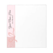 Rose Gold Glitzer Bow Custom Note Pad Notizblock (Vorderseite)