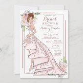 Rose Gold Glitzer Brautdusche Einladung (Vorderseite)