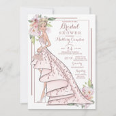 Rose Gold Glitzer Brautdusche Einladung (Vorderseite)