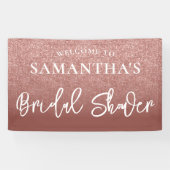 Rose Gold Glitzer Brautparty Banner (Horizontal)