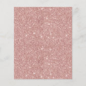 Rose Gold Glitzer Brautparty Bingo Game Card (Rückseite)