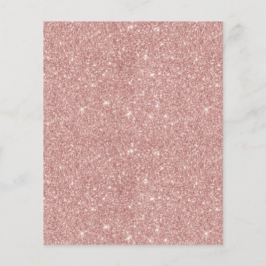 Rose Gold Glitzer Brautparty Bingo Game Card (Rückseite)