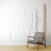 Rose Gold Glitzer Brautparty Foto Hintergrund Wandteppich (Beispiel (Horizontal))