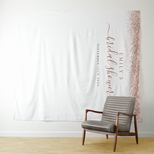 Rose Gold Glitzer Brautparty Foto Hintergrund Wandteppich (Beispiel (Horizontal))