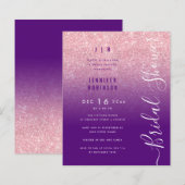 Rose Gold Glitzer Brautparty Lila (Vorne/Hinten)