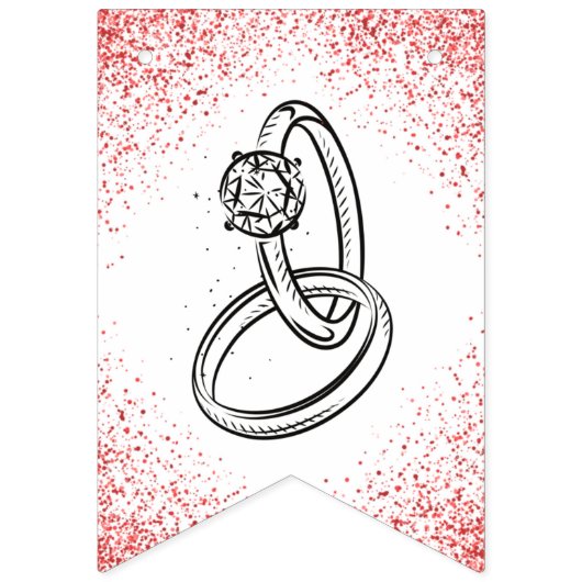 Rose Gold Glitzer Brautparty Wimpelkette (Zweite Fahne)