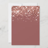 Rose Gold Glitzer Brick Elegante Kalligraphie Save The Date (Rückseite)
