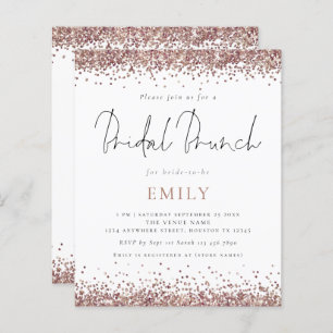 Rose Gold Glitzer Bridal Brunch Einladung