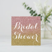 Rose Gold Glitzer Bridal Dusche Einladungen (Stehend Vorderseite)