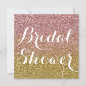 Rose Gold Glitzer Bridal Dusche Einladungen (Vorderseite)