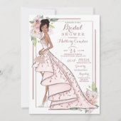 Rose Gold Glitzer Bride Bridal Dusche Einladung (Vorderseite)