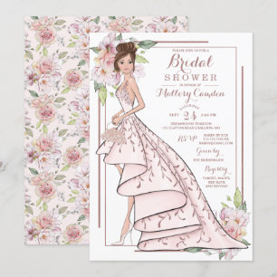 Rose Gold Glitzer Bride Bridal Dusche Einladung