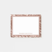Rose Gold Glitzer Bridesmaid Name Gefallen Post-it Klebezettel (Vorderseite)