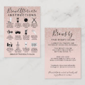 Rose Gold Glitzer Brows Aftercare-Symbol Visitenkarte (Vorne/Hinten)