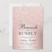 Rose Gold Glitzer Brunch-Brautparty Einladung (Vorderseite)