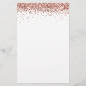 Rose Gold Glitzer Budget Brautparty Einladung (Rückseite)