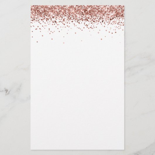 Rose Gold Glitzer Budget Brautparty Einladung (Rückseite)