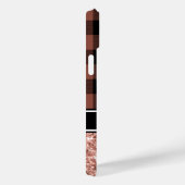 Rose Gold Glitzer Buffalo Kariert Monogram Case-Mate iPhone Hülle (Rückseite / Rechts)