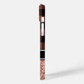 Rose Gold Glitzer Buffalo Kariert Monogram Case-Mate iPhone Hülle (Rückseite / Links)