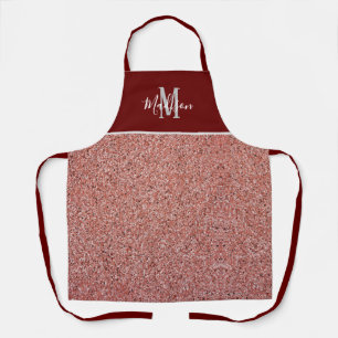 Rose Gold Glitzer Burgundy Monogram Personalisiert Schürze