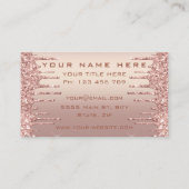 Rose Gold Glitzer Business Card Design Ihre eigene Visitenkarte (Rückseite)