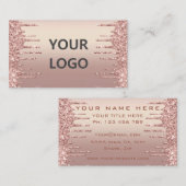 Rose Gold Glitzer Business Card Design Ihre eigene Visitenkarte (Vorne/Hinten)
