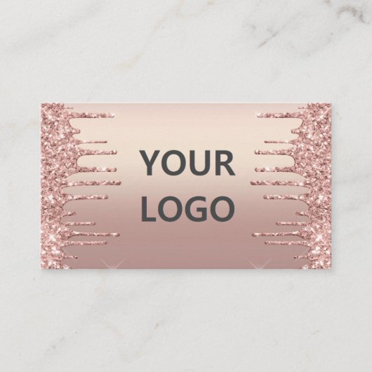 Rose Gold Glitzer Business Card Design Ihre eigene Visitenkarte (Vorderseite)