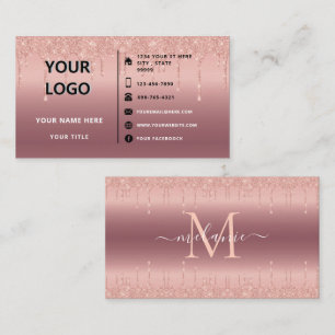 Rose Gold Glitzer Business Card Design Ihre eigene Visitenkarte
