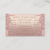 Rose Gold Glitzer Business Card Ihr eigenes Design Visitenkarte (Rückseite)