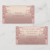 Rose Gold Glitzer Business Card Ihr eigenes Design Visitenkarte (Vorne/Hinten)