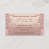 Rose Gold Glitzer Business Card mit QR Code Visitenkarte (Rückseite)